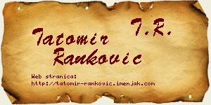 Tatomir Ranković vizit kartica